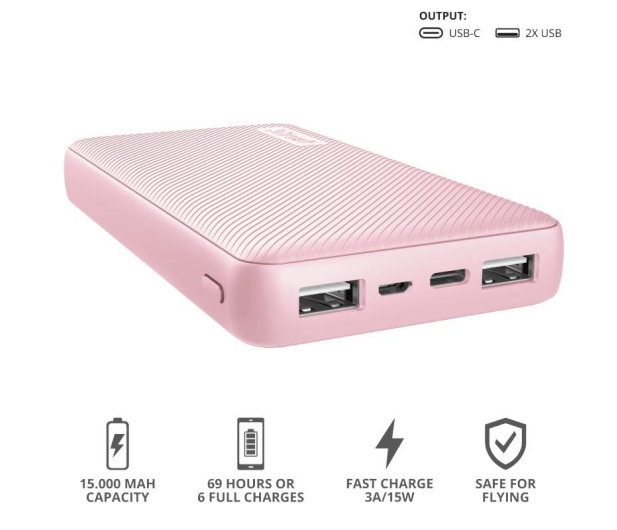Trust Primo 15000mAh (USB-C 15W, 2x USB-A 12W) - 1043007 - zdjęcie 2